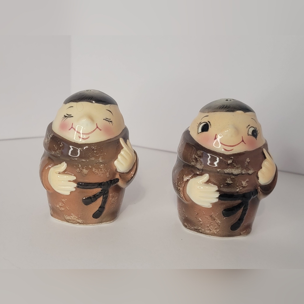 Vintage Happy Friar Salt and Pepper Shakers
